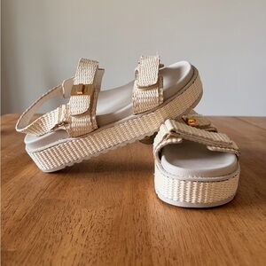 Stylish Cream Platform Sandals
